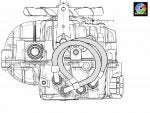Line art Steam engine Technical drawing Auto part Drawing
